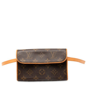 LOUIS VUITTON Authentic Brown Monogram Leather Pochette Hobo Bag